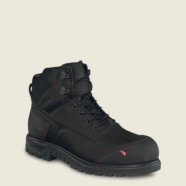 Red Wing Brnr XP 6-inch Waterproof Safety Toe Boot Men\'s Work Boots Black | 4819PUJWD