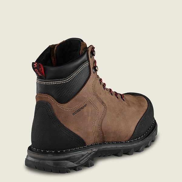 Red Wing Burnside 6-inch Waterproof, CSA Men's Safety Toe Boots Brown / Black | 9078BAEIF