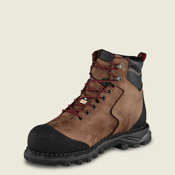 Red Wing Burnside 6-inch Waterproof, CSA Men's Safety Toe Boots Brown / Black | 9078BAEIF