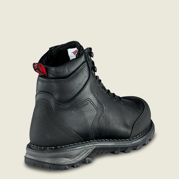 Red Wing Burnside 6-inch Waterproof Safety Toe Boot Men's Work Boots Black | 6534FKEDN