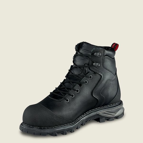 Red Wing Burnside 6-inch Waterproof Safety Toe Boot Men's Work Boots Black | 6534FKEDN