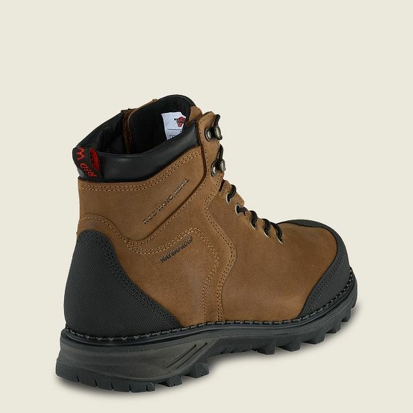 Red Wing Burnside 6-inch Waterproof Safety Toe Boot Men's Work Boots Brown / Black | 6739PWFKU