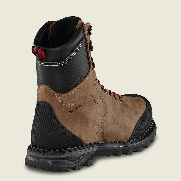 Red Wing Burnside 8-inch Waterproof, CSA Men's Safety Toe Boots Brown / Black | 8974CUIKR