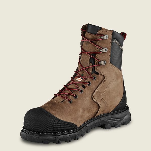 Red Wing Burnside 8-inch Waterproof, CSA Men's Safety Toe Boots Brown / Black | 8974CUIKR