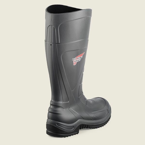 Red Wing InJex 17-Inch Waterproof Safety Toe Pull-On Boot Men's Work Boots Black | 1760KFYMO