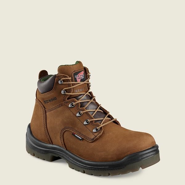 Red Wing King Toe 6-inch Waterproof Safety Toe Boot Men\'s Work Boots Brown | 8961QYGFZ