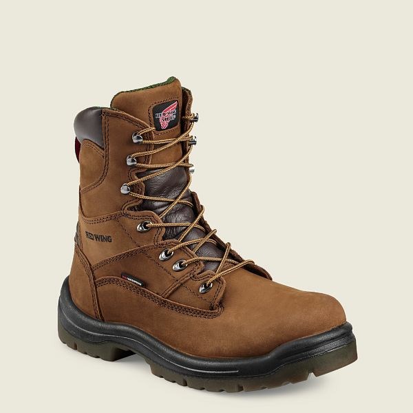 Red Wing King Toe 8-inch Waterproof Soft Toe Boot Men\'s Work Boots Brown | 2950CXROH