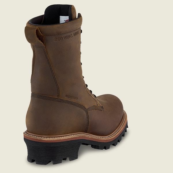 Red Wing LoggerMax 9-inch Insulated, Waterproof Men's Safety Toe Boots Black | 1043YVCQH