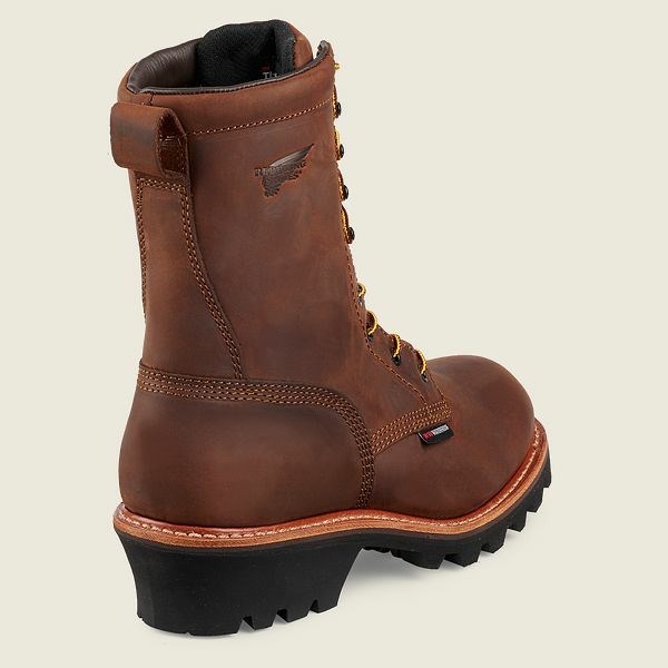 Red Wing LoggerMax 9-inch Insulated, Waterproof Men's Safety Toe Boots Brown | 2507ISXYK