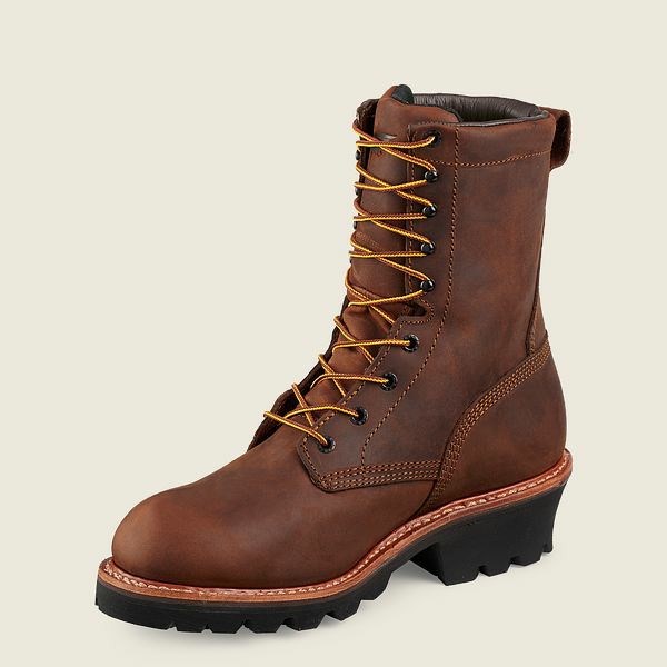 Red Wing LoggerMax 9-inch Insulated, Waterproof Men's Safety Toe Boots Brown | 2507ISXYK