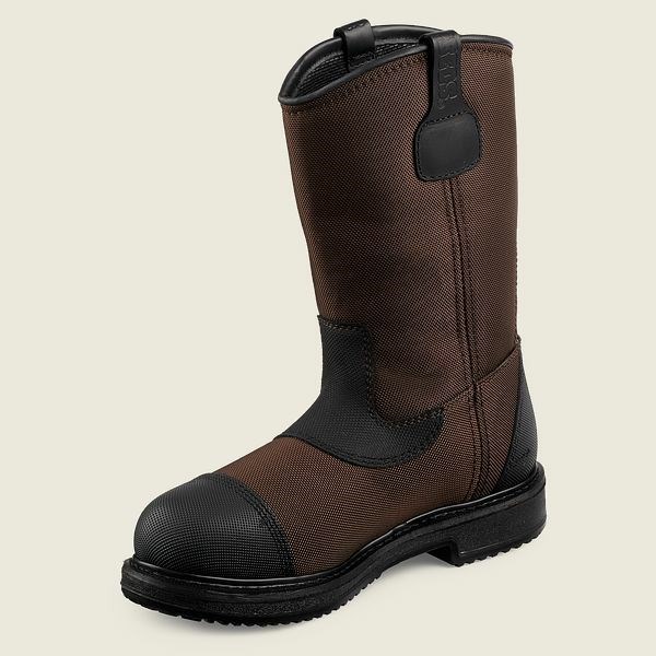 Red Wing MaxBond 12-inch Waterproof Pull-On Boot Men's Safety Toe Boots Brown / Black | 8960FJAHQ