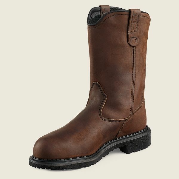 Red Wing SuperSole 11-inch Waterproof Metguard Pull-On Boot Men's Safety Toe Boots Brown | 7321CVUFM