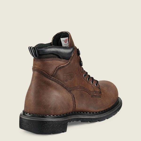 Red Wing SuperSole 6-inch Waterproof Metguard Boot Men's Safety Toe Boots Brown | 3698OWELQ