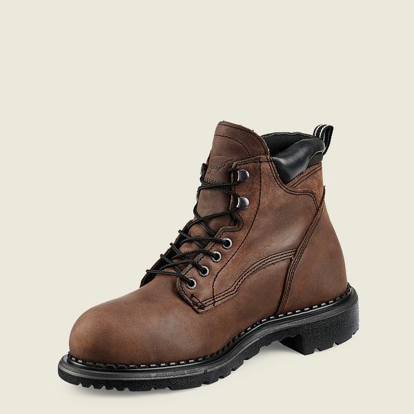 Red Wing SuperSole 6-inch Waterproof Metguard Boot Men's Safety Toe Boots Brown | 3698OWELQ