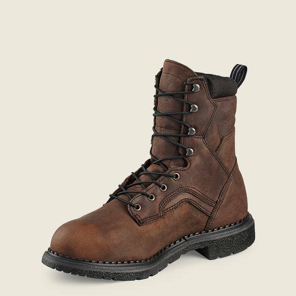 Red Wing SuperSole 8-inch Waterproof Metguard Boot Men's Safety Toe Boots Brown | 5376TLKEJ