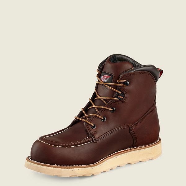 Red Wing Traction Tred 6-inch Waterproof Safety Toe Boot Men's Work Boots Brown | 0578FMWZL