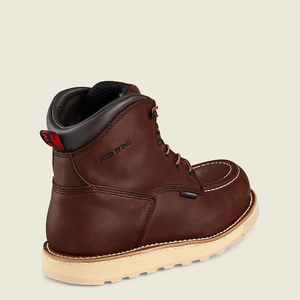 Red Wing Traction Tred 6-inch Waterproof Men's Safety Toe Boots Brown | 2810JSDIZ