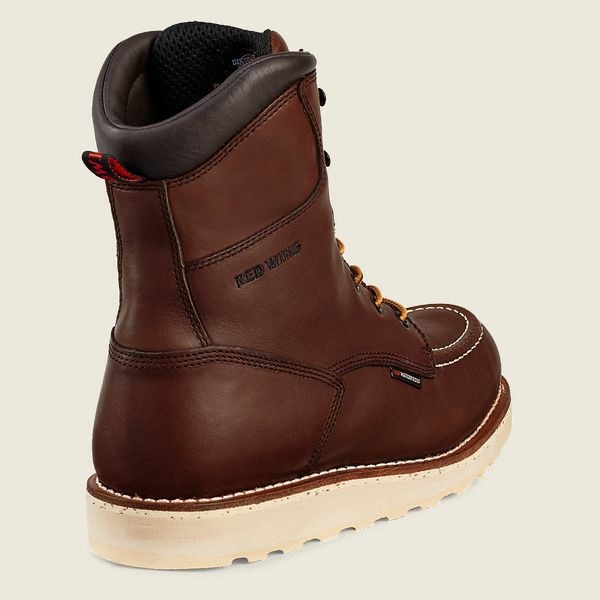 Red Wing Traction Tred 8-inch Waterproof Soft Toe Boot Men's Work Boots Brown | 4310PAJML