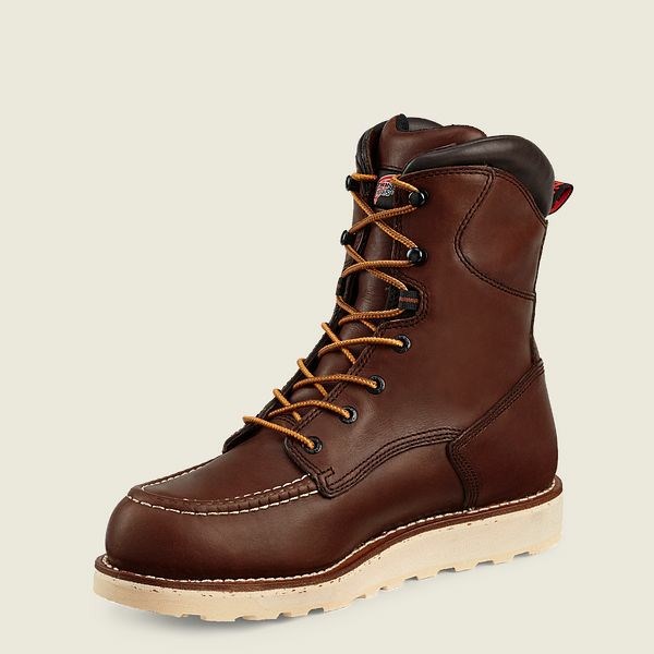 Red Wing Traction Tred 8-inch Waterproof Soft Toe Boot Men's Work Boots Brown | 4310PAJML