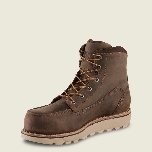 Red Wing Traction Tred Lite 6-inch Waterproof Safety Toe Boot Men's Work Boots Brown | 5842CQIRN