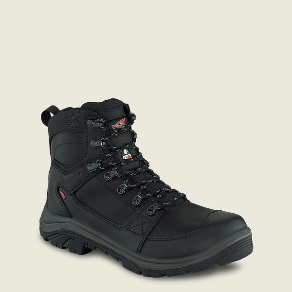 Red Wing Tradesman 6-inch Side-Zip, Waterproof, CSA Men\'s Safety Toe Boots Black | 2174QJDBA