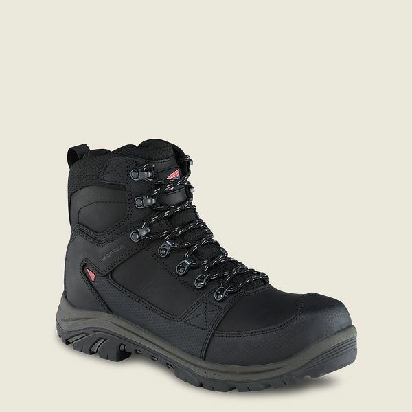 Red Wing Tradesman 6-inch Side-Zip Waterproof Safety Toe Boot Men\'s Work Boots Black | 2408CRWNS