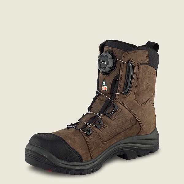 Red Wing Tradesman 8-inch BOA,Waterproof, CSA Safety Toe Boot Men's Work Boots Black / Brown | 2970VLUXD