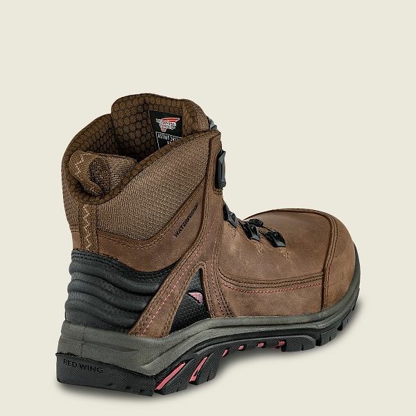 Red Wing Tradeswoman 6-inch Waterproof Safety Toe Boot Women's Work Boots Brown | 9230ORBYM