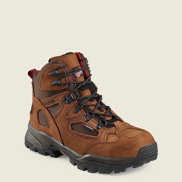 Red Wing TruHiker 6-inch Waterproof Safety Toe Men\'s Hiking Boots Brown | 7386PZJYH