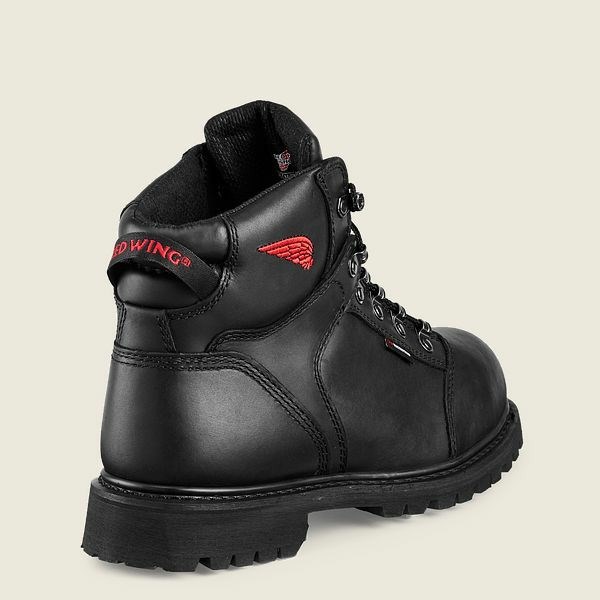 Red Wing TruWelt 6-inch Waterproof Safety Toe Boot Men's Work Boots Black | 2436VGWRX