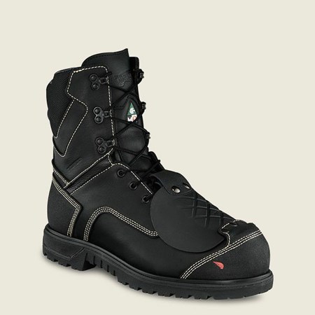 Red Wing Brnr XP 8-inch Waterproof, Metguard, CSA Safety Toe Boot Men's Work Boots Black | 9764OBWFR