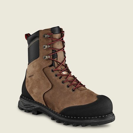 Red Wing Burnside 8-inch Waterproof, CSA Safety Toe Boot Men's Work Boots Brown / Black | 7968ODHNP