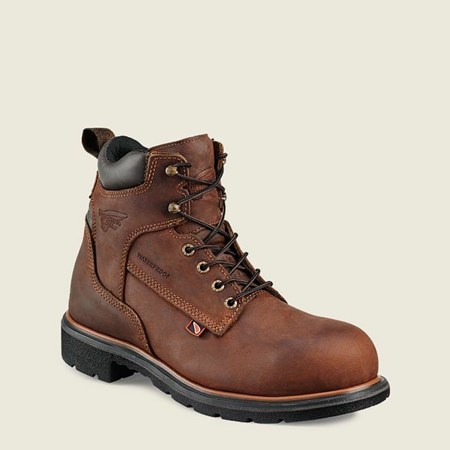 Red Wing DynaForce 6-inch Waterproof Safety Toe Boot Men's Work Boots Brown | 3972YGEQC