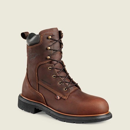 Red Wing DynaForce 8-inch Waterproof Safety Toe Boot Men's Work Boots Brown | 9310QOBMD