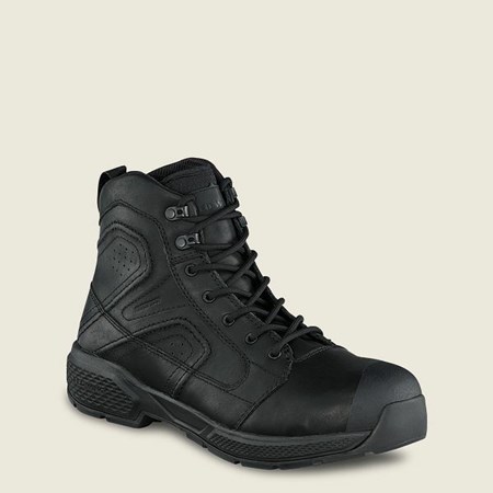 Red Wing Exos Lite 6-inch Waterproof Men's Safety Toe Boots Black | 8714QKAGI