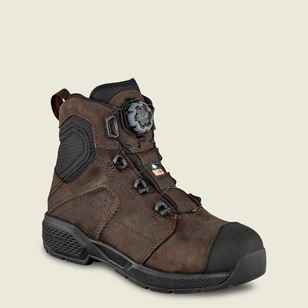 Red Wing Exos Lite 6-inch Waterproof Safety Toe Boot Men's Work Boots Brown / Black | 8769UPJHY