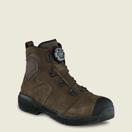 Red Wing Exos Lite 6-inch Waterproof Safety Toe Boot Men's Work Boots Brown | 9364OHZMC