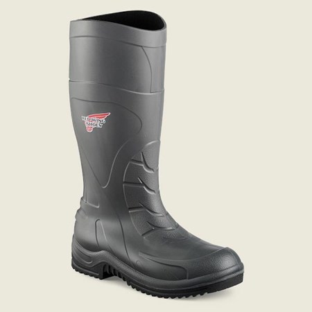 Red Wing InJex 17-Inch Waterproof Safety Toe Pull-On Boot Men's Work Boots Black | 1760KFYMO