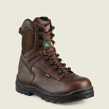 Red Wing King Toe 8-inch Insulated, Waterproof CSA Safety Toe Boot Men's Work Boots Brown | 8124MGABH