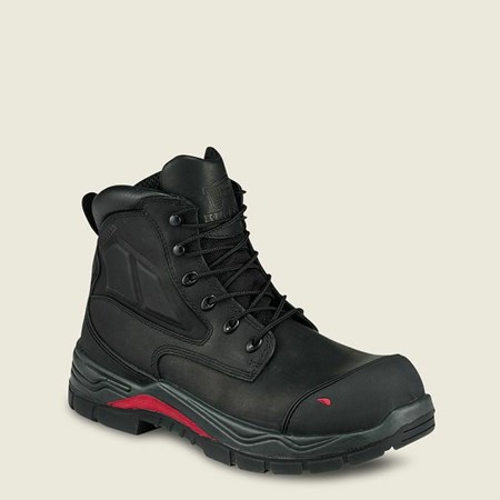 Red Wing King Toe ADC 6-inch Waterproof Men's Safety Toe Boots Black | 2870QLOET