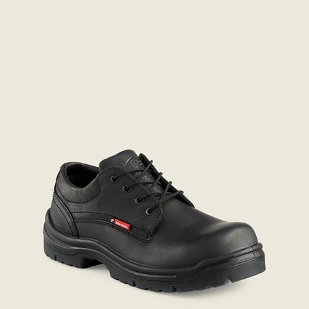 Red Wing King Toe Safety Toe Oxford Men's Work Shoes Black | 1296OEBRZ