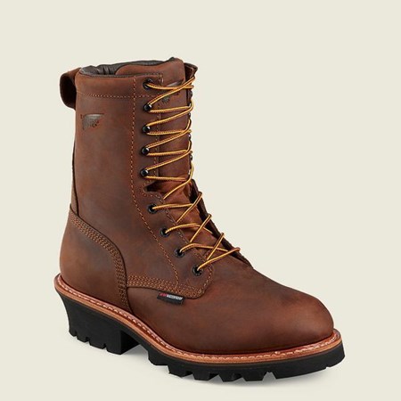 Red Wing LoggerMax 9-inch Insulated, Waterproof Safety Toe Boot Men's Work Boots Brown | 7653WBNZH