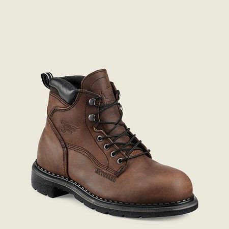 Red Wing SuperSole 6-inch Waterproof Safety Toe Metguard Boot Men's Work Boots Brown | 0814PUVDL