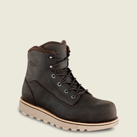 Red Wing Traction Tred Lite 6-inch Waterproof Men's Safety Toe Boots Brown | 4520ZCUMA